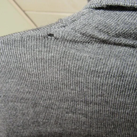 100% Merino Wool Gray Turtleneck Made in Italy Antonella Womens Size L - Picture 10 of 12